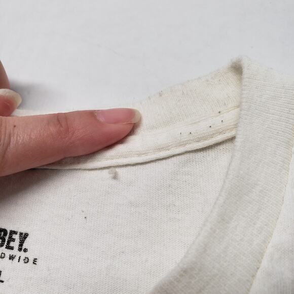 Obey T-Shirt Mens XL Ivory Short Sleeve Graffiti Skater Grunge Streetwear Zumiez - Picture 8 of 16